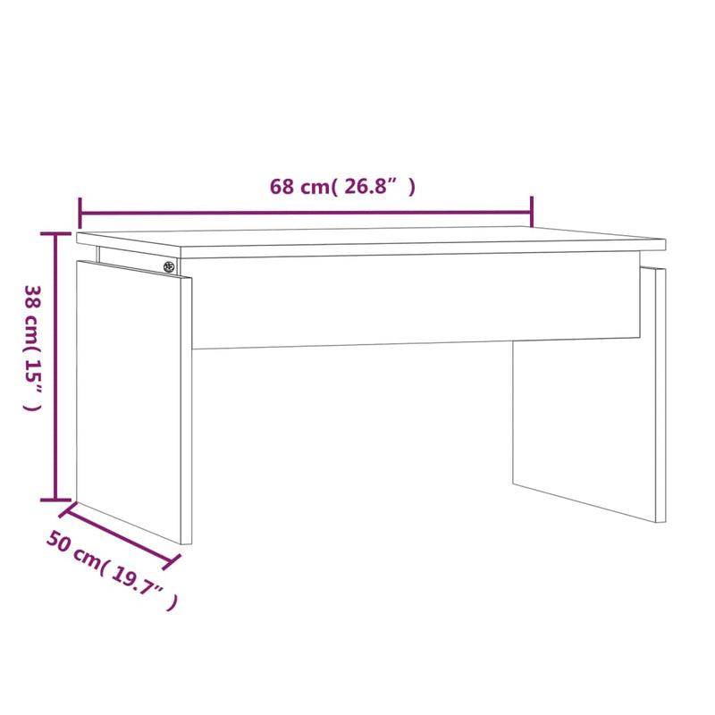 vidaXL szürke sonoma szerelt fa dohányzóasztal 68x50x38 cm