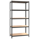 vidaXL 3 db 5 szintes szürke acél és szerelt fa nagy teherbírású polc