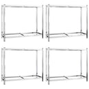 vidaXL 4 db ezüstszínű 2 szintes acél gumiabroncstartó 110x40x110 cm