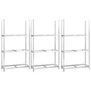 vidaXL 3 db ezüstszínű 3 szintes acél gumiabroncstartó 110x40x200 cm