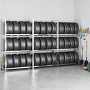 vidaXL 3 db ezüstszínű 3 szintes acél gumiabroncstartó 110x40x200 cm