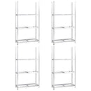 vidaXL 4 db ezüstszínű 3 szintes acél gumiabroncstartó 110x40x200 cm