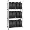 vidaXL 4 db ezüstszínű 3 szintes acél gumiabroncstartó 110x40x200 cm