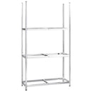 vidaXL 4 db ezüstszínű 3 szintes acél gumiabroncstartó 110x40x200 cm