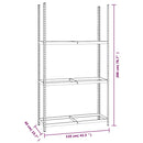 vidaXL 4 db ezüstszínű 3 szintes acél gumiabroncstartó 110x40x200 cm