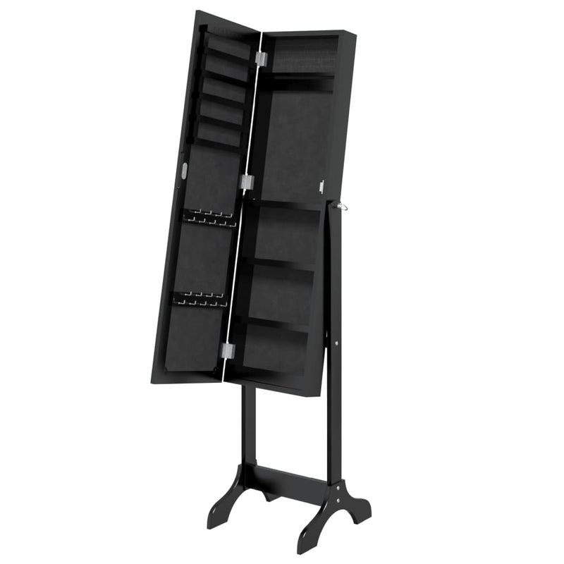 vidaXL fekete szabadon álló tükör 34 x 37 x 146 cm