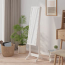 vidaXL fehér szabadon álló tükör LED-del 34 x 37 x 146 cm