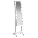 vidaXL fehér szabadon álló tükör LED-del 34 x 37 x 146 cm