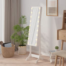 vidaXL fehér szabadon álló tükör LED-del 34 x 37 x 146 cm