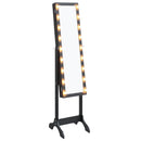 vidaXL fekete szabadon álló tükör LED-del 34 x 37 x 146 cm
