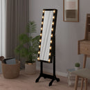 vidaXL fekete szabadon álló tükör LED-del 34 x 37 x 146 cm