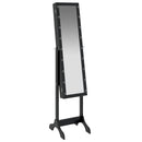 vidaXL fekete szabadon álló tükör LED-del 34 x 37 x 146 cm