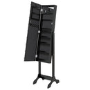vidaXL fekete szabadon álló tükör LED-del 34 x 37 x 146 cm