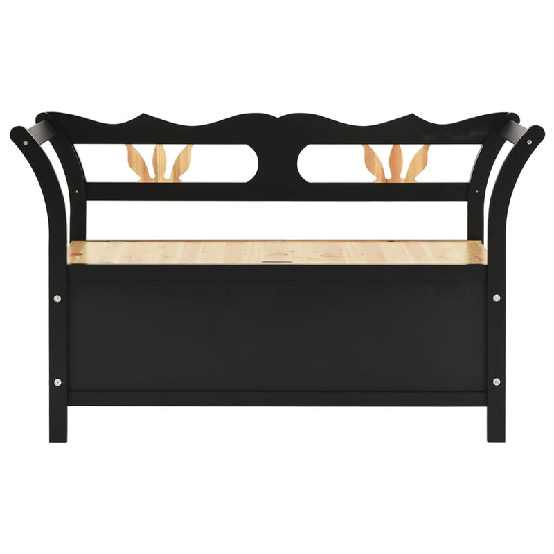 vidaXL fekete tömör fenyőfa pad 107 x 45 x 75,5 cm