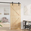 vidaXL Ajtó NARVIK Természetes 90 x 210 cm Szilárd Fenyőfa