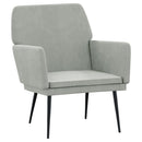 vidaXL világosszürke bársonyfotel 62 x 79 x 79 cm