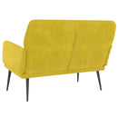 vidaXL sárga bársonypad 108x79x79 cm