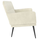 vidaXL krémszínű bársonypad 108x79x79 cm