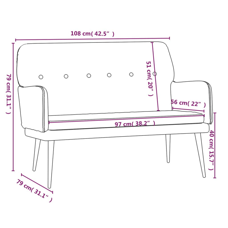 vidaXL kék bársonypad 108x79x79 cm