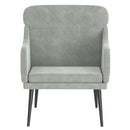 vidaXL világosszürke bársonyfotel 63 x 76 x 80 cm