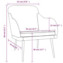 vidaXL világosszürke bársonyfotel 63 x 76 x 80 cm