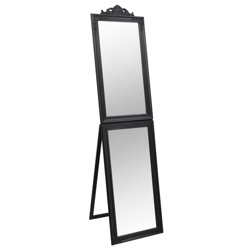vidaXL fekete szabadon álló tükör 50x200 cm