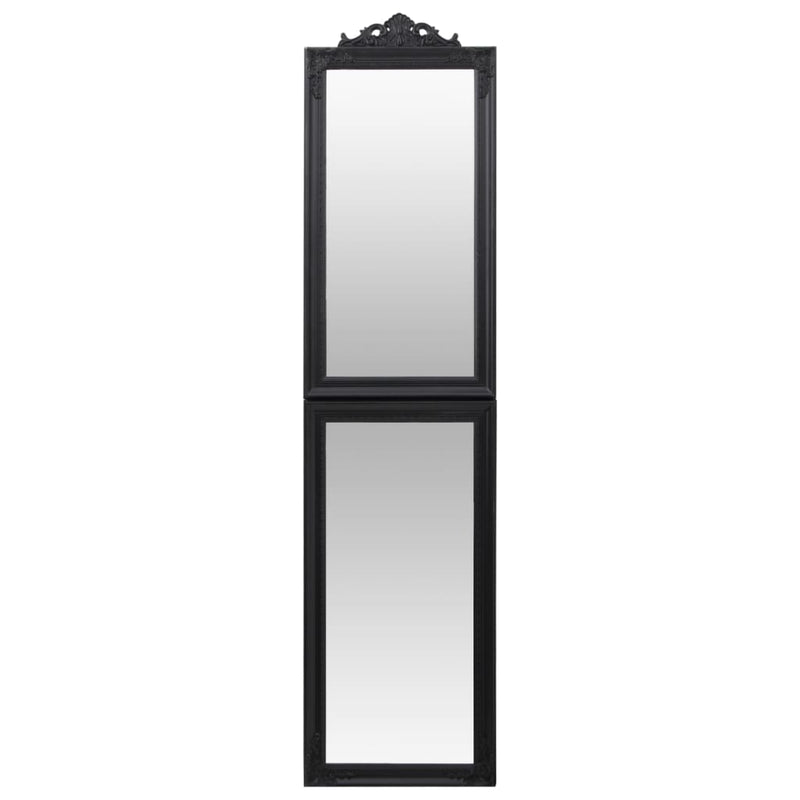 vidaXL fekete szabadon álló tükör 50x200 cm