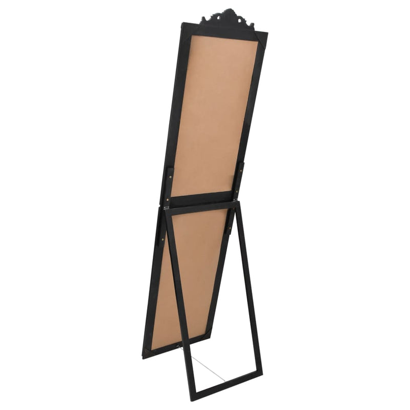 vidaXL fekete szabadon álló tükör 50x200 cm