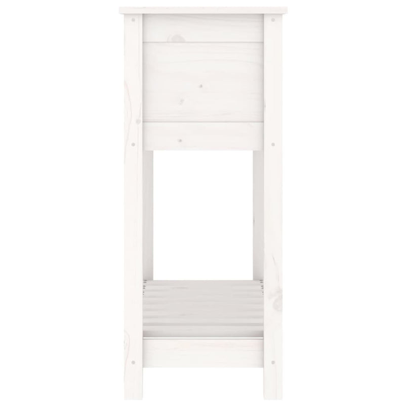 vidaXL fehér tömör fenyőfa növénytartó polccal 82,5x34,5x81 cm