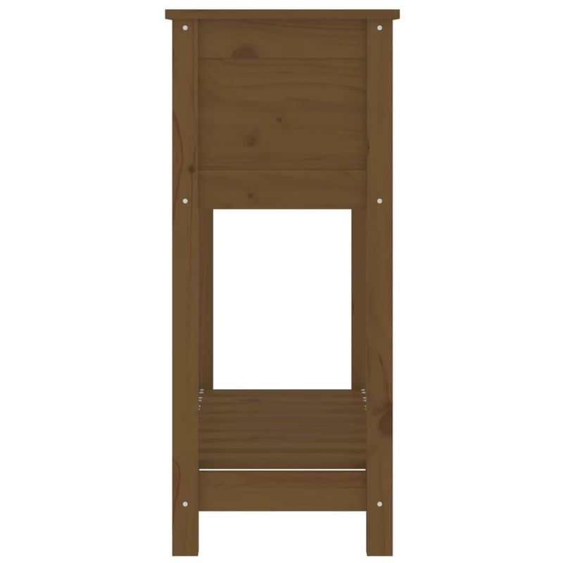 vidaXL mézbarna tömör fenyőfa növénytartó polccal 82,5 x 34,5 x 81 cm