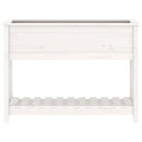 vidaXL fehér tömör fenyőfa növénytartó polccal 111,5x34,5x81 cm