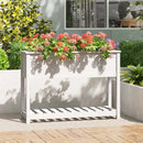 vidaXL fehér tömör fenyőfa növénytartó polccal 111,5x34,5x81 cm