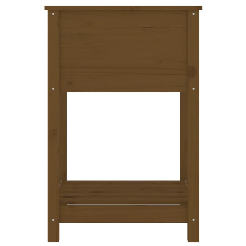 vidaXL mézbarna tömör fenyőfa növénytartó polccal 54x54x81 cm