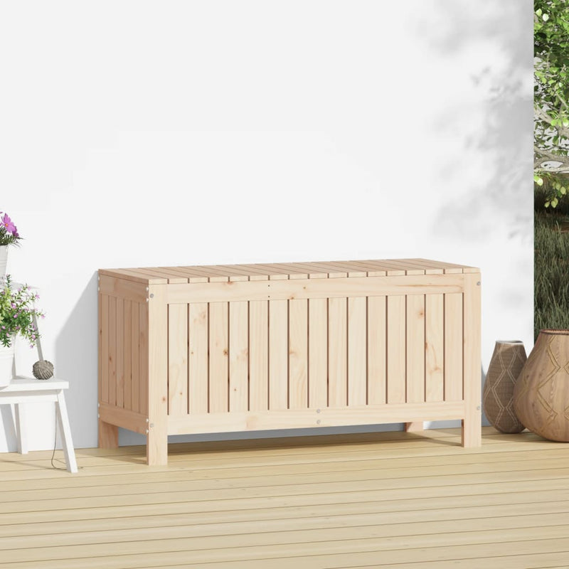 vidaXL tömör fenyőfa kerti tárolóláda 108 x 42,5 x 54 cm