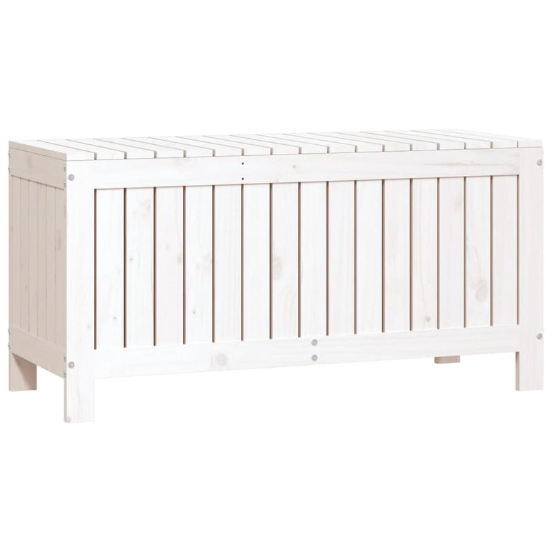 vidaXL fehér tömör fenyőfa kerti tárolóláda 108x42,5x54 cm