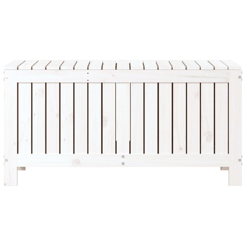 vidaXL fehér tömör fenyőfa kerti tárolóláda 108x42,5x54 cm
