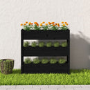 vidaXL fekete tömör fenyő növénytartó 112 x 25 x 104,5 cm