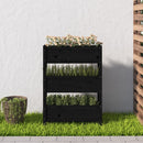 vidaXL fekete tömör fenyő növénytartó 77x25x104,5 cm