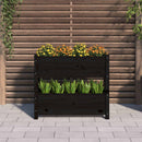 vidaXL fekete tömör fenyőfa növénytartó 77x25x66 cm