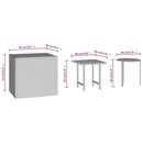 vidaXL 3 db fekete polyrattan kisasztal
