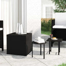 vidaXL 3 db fekete polyrattan kisasztal