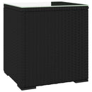 vidaXL fekete polyrattan és edzett üveg kisasztal 40 x 37 x 40,5 cm