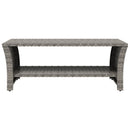 vidaXL szürke polyrattan dohányzóasztal 100 x 50 x 40 cm