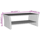 vidaXL szürke polyrattan dohányzóasztal 100 x 50 x 40 cm