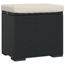 vidaXL 2 db fekete polyrattan zsámoly párnákkal 40 x 30 x 40 cm