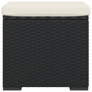 vidaXL 2 db fekete polyrattan zsámoly párnákkal 40 x 30 x 40 cm