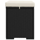 vidaXL 2 db fekete polyrattan zsámoly párnákkal 40 x 30 x 40 cm