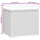 vidaXL 2 db fekete polyrattan zsámoly párnákkal 40 x 30 x 40 cm