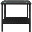 vidaXL fekete polyrattan és edzett üveg kisasztal 45 x 45 x 45 cm