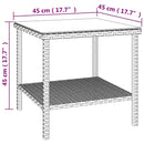vidaXL fekete polyrattan és edzett üveg kisasztal 45 x 45 x 45 cm
